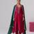 Pink embroidered velvet kurta set