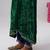 Green embroidered velvet kurta set