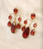 Ruby red teardrop earrings