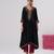 Black embroidered velvet kurta set