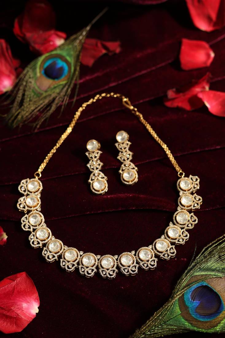 Kundan floral necklace set