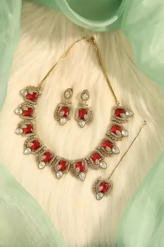 Ruby red statement choker