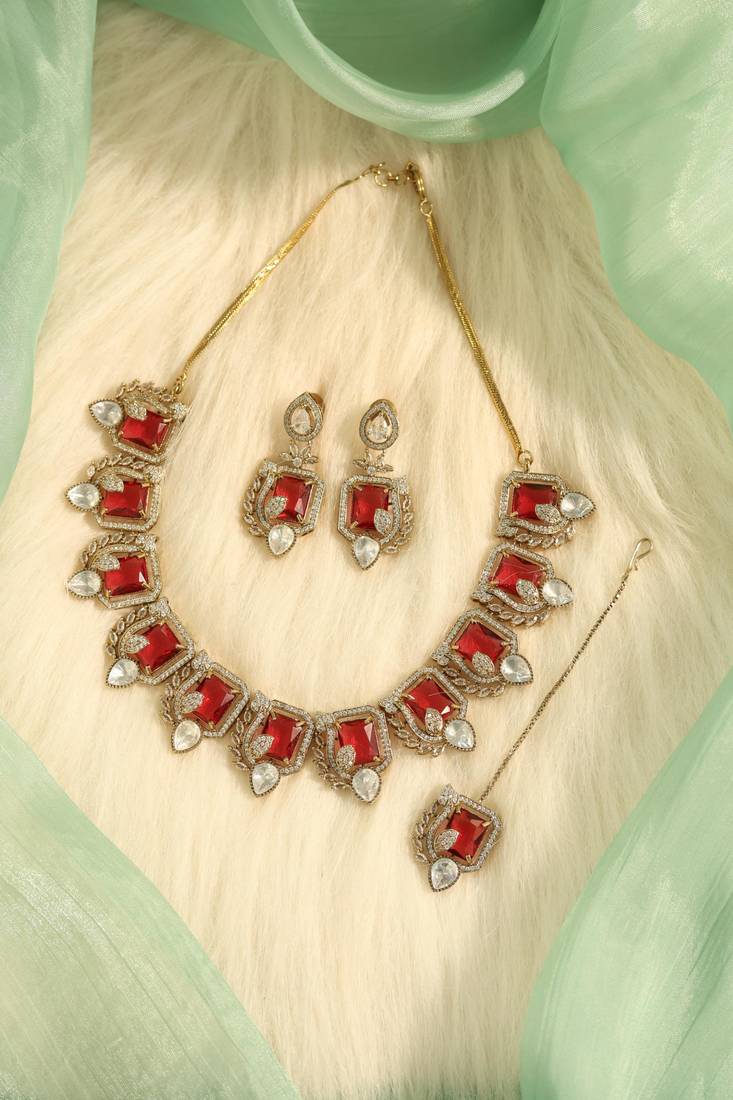 Ruby red statement choker