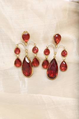 Ruby red teardrop earrings 4
