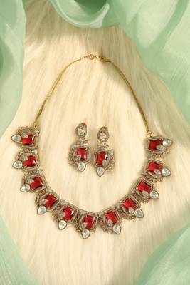 Ruby red statement choker 4