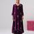 Purple embroidered velvet kurta set