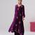 Purple embroidered velvet kurta set