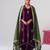 Purple embroidered velvet kurta set