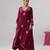 Pink embroidered velvet kurta set