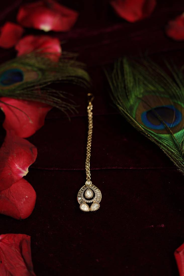 Baguette & polki pendant set