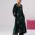 Green embroidered velvet kurta set