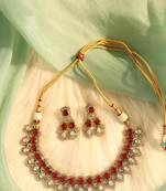 Ruby & gold ethnic choker