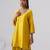 Yellow embroidered chanderi silk kurta set