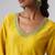 Yellow embroidered chanderi silk kurta set