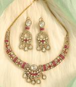 Ruby accented crescent set