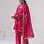 Pink embroidered chanderi silk kurta set