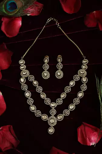 Polki-style layered champagne set