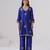 Blue embroidered chanderi silk kurta set