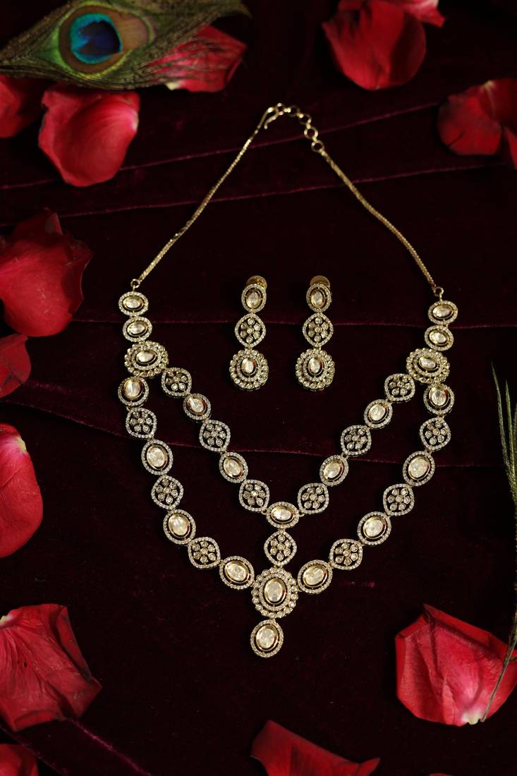 Polki-style layered champagne set