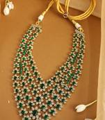 Emerald green floral multi-strand necklace