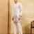 WHITE VISCOSE SILK THREAD & SEQUINS EMBROIDERED WORK WEDDING FESTIVAL MARRIAGE PARTY WEAR STRAIGHT MENS KURTA