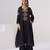 Black embroidered chanderi silk kurta set