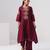Maroon embroidered chanderi silk kurta set