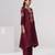 Maroon embroidered chanderi silk kurta set