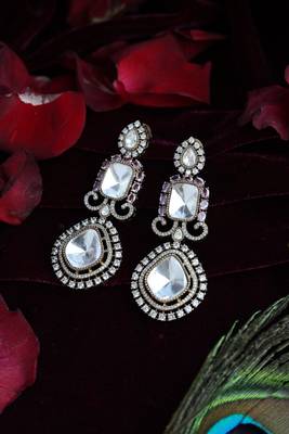 Pink & white antique earrings 1