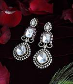 Pink & white antique earrings