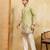 PISTA GREEN VISCOSE SILK THREAD & SEQUINS EMBROIDERED WORK WEDDING FESTIVAL MARRIAGE PARTY WEAR STRAIGHT MENS KURTA
