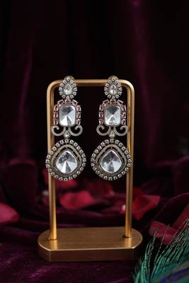 Pink & white antique earrings 2