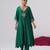 Green embroidered chanderi silk kurta set