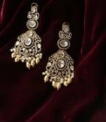 Victorian scroll & pearl earrings