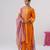 Orange embroidered chanderi silk kurta set