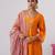 Orange embroidered chanderi silk kurta set