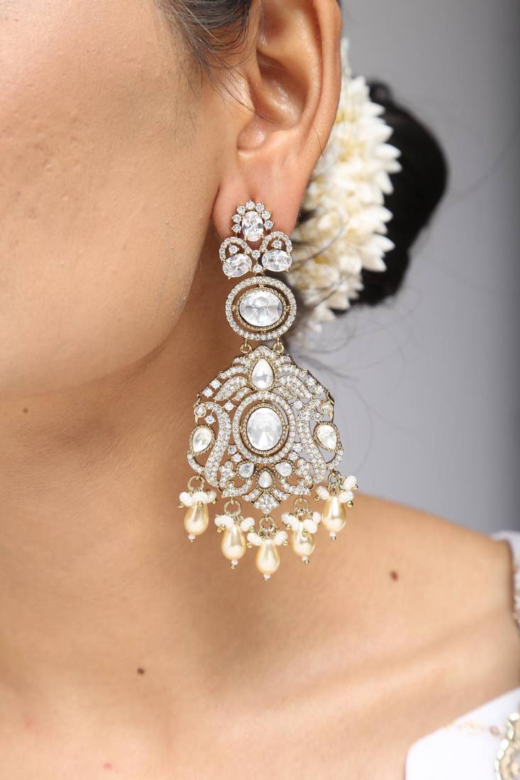 Victorian scroll & pearl earrings