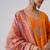 Orange embroidered chanderi silk kurta set