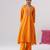 Orange embroidered chanderi silk kurta set