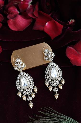 Large pear antique gold earrings