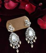 Large pear antique gold earrings