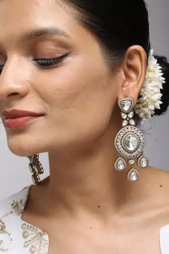 Double-drop polki earrings