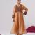 Orange embroidered silk kurta set