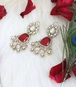 Red & gold statement earrings