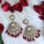 Maroon bead chandbali earrings