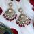 Maroon bead chandbali earrings