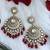 Maroon bead chandbali earrings