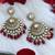 Maroon bead chandbali earrings