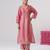 Pink embroidered silk kurta set