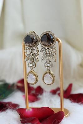 Smoky quartz & crystal dangles 1